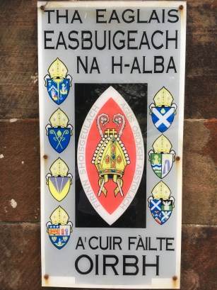 Sign outside Episcopal Churches in the Highlands of Scotland