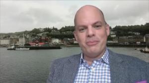 Myself on a Zoom call with an artificial background